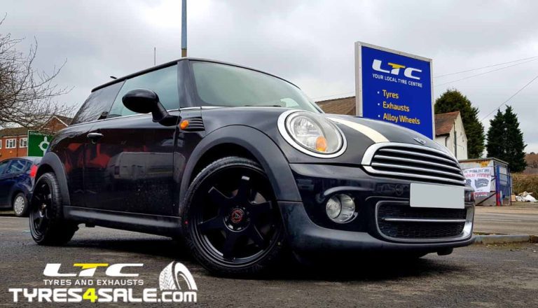 Set of 17" JDM Black Alloy Wheels fitted to a Mini Cooper SD