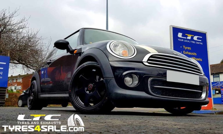 Set of 17" JDM Black Alloy Wheels fitted to a Mini Cooper SD