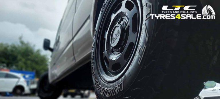 16″ Bandolier Matte Black Alloy Wheels and Maxxis AT980 All Terrain Tyres for Ford Transit Van