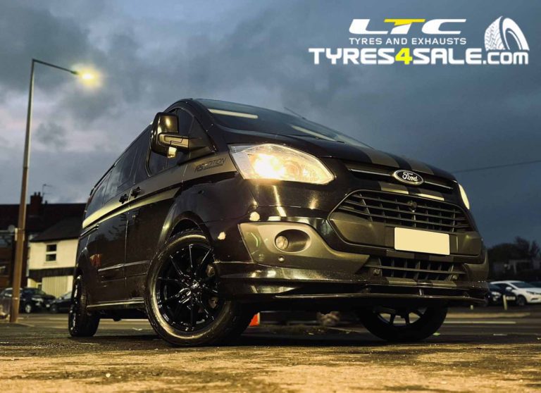JBW Spyders 18" Alloy Wheels in Gloss Black and a set of Avon All Terrain Tyres for Ford Transit