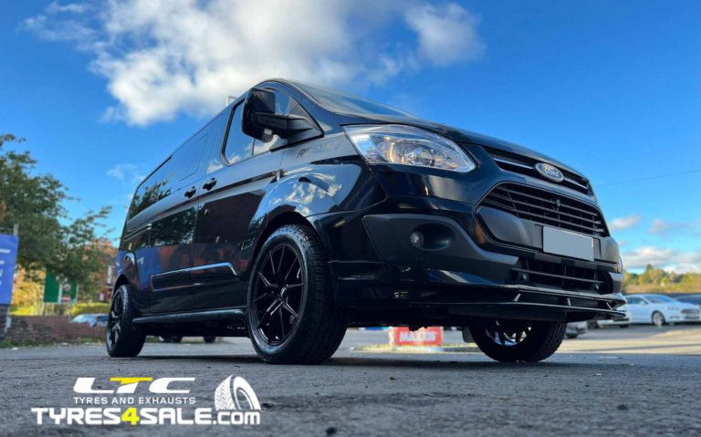 JBW Spyders 18" Alloy Wheels in Gloss Black and a set of Avon All Terrain Tyres for Ford Transit