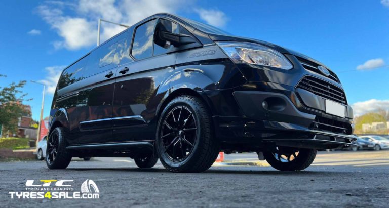 JBW Spyders 18" Alloy Wheels in Gloss Black and a set of Avon All Terrain Tyres for Ford Transit