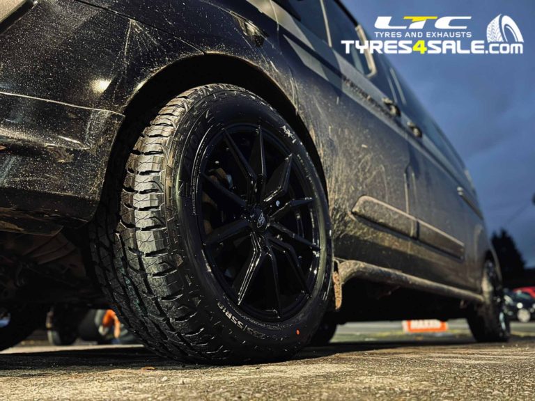 JBW Spyders 18" Alloy Wheels in Gloss Black and a set of Avon All Terrain Tyres for Ford Transit