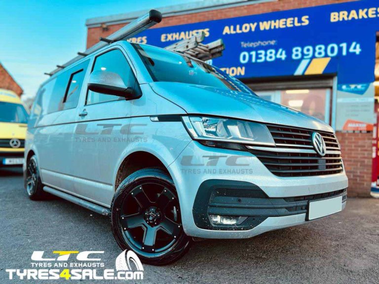Tomahawk Outlaw Black Alloy Wheels 17″ and a set of Toyo Tyres for VW Transporter T6.1