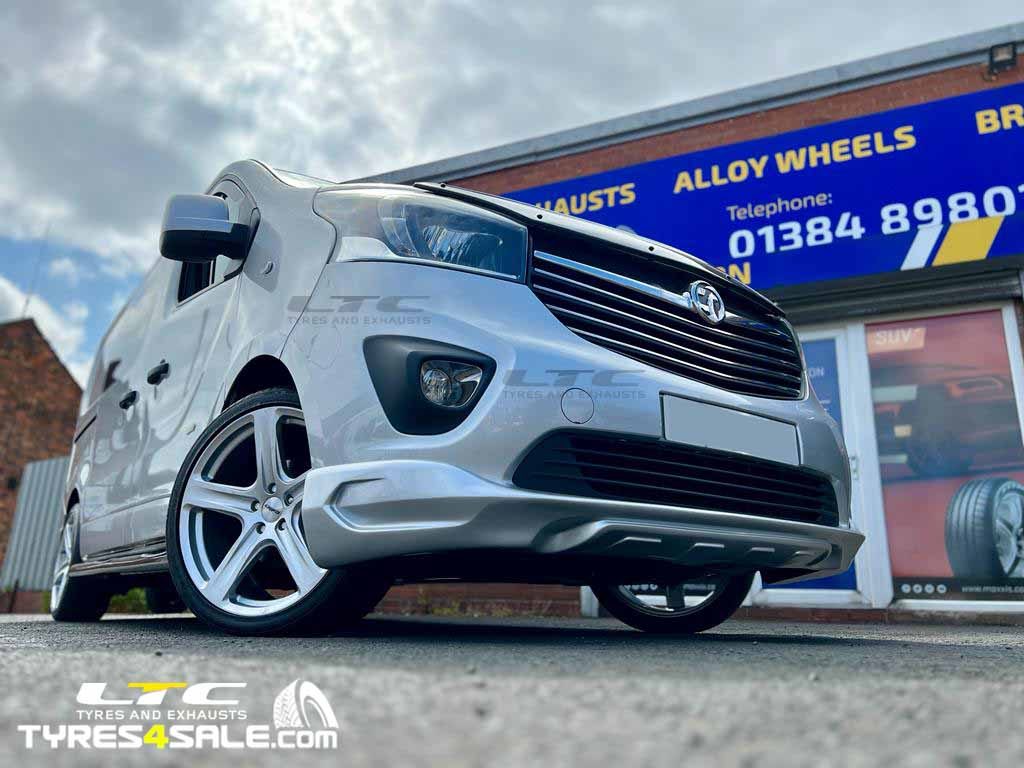 Calibre Tourer Silver 20" Alloy Wheels and a set of Nexen 255/35 20 97Y Tyres for Vauxhall Vivaro