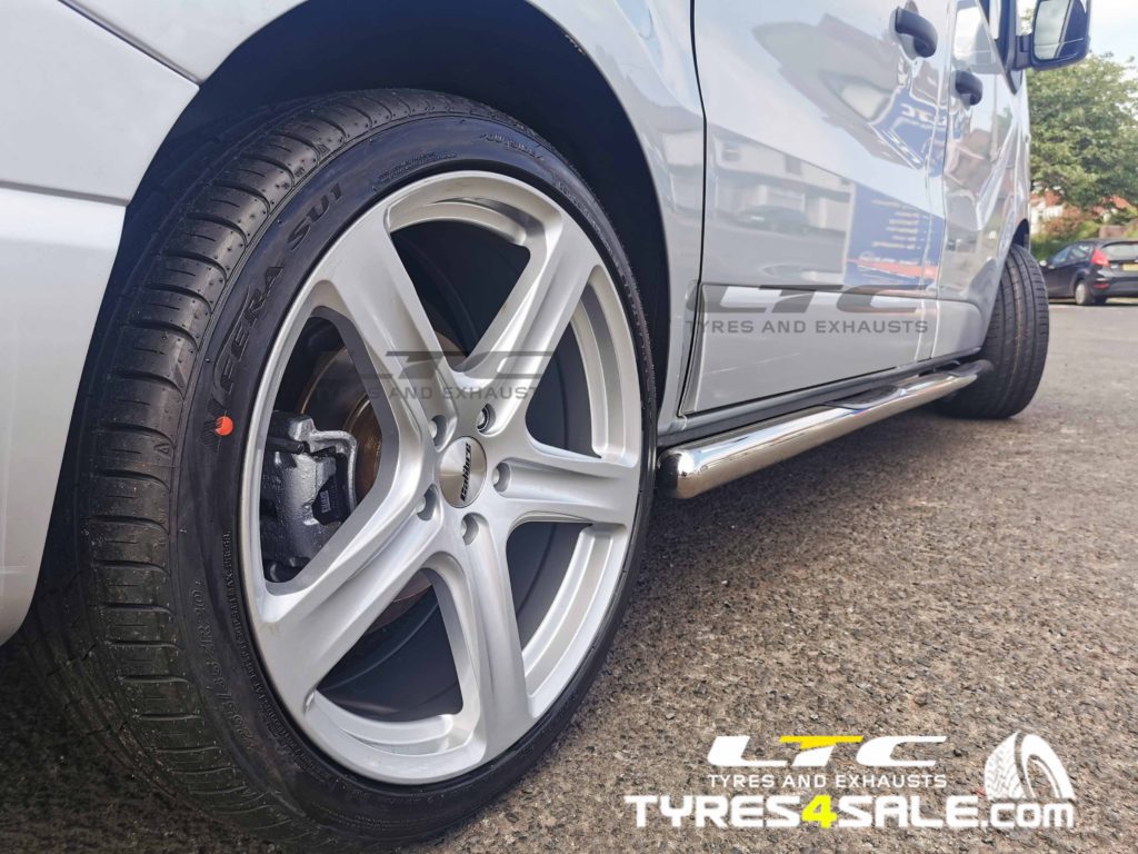 Calibre Tourer Silver 20" Alloy Wheels and a set of Nexen 255/35 20 97Y Tyres for Vauxhall Vivaro