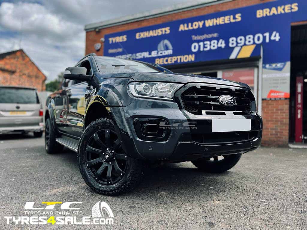 20" Tomahawk UTE Alloy Wheels Matte Black and Yokohama Geolander Tyres for Ford Ranger