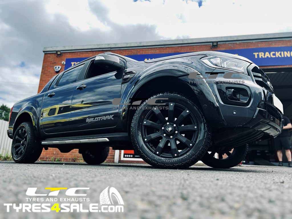 20" Tomahawk UTE Alloy Wheels Matte Black and Yokohama Geolander Tyres for Ford Ranger