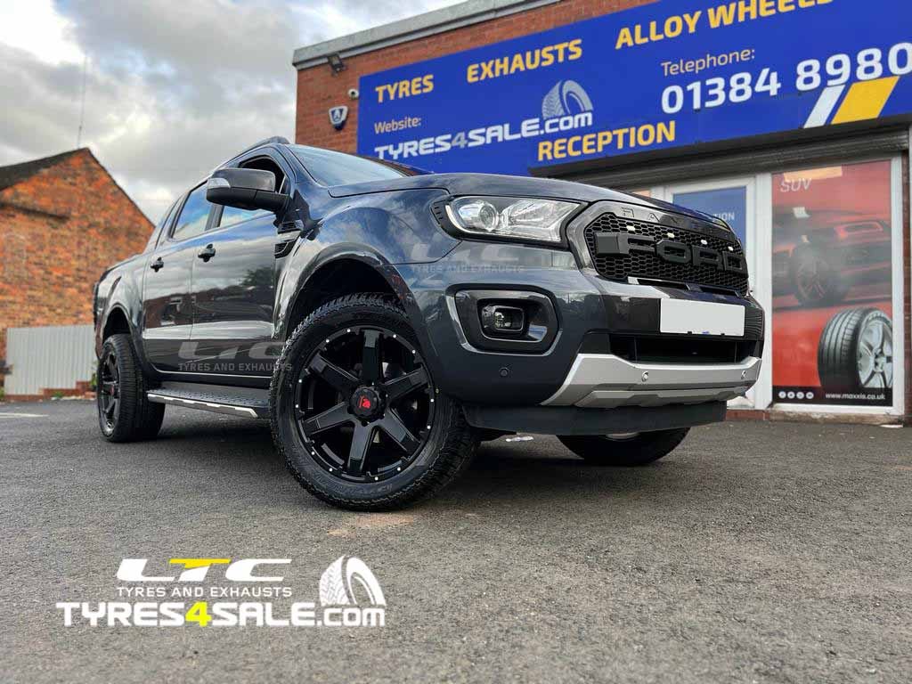 Ford Ranger Alloy Wheels Tomohawk Chinook 20" and a set of 285/50 20 112H Yokohama Geolander A/T All Terrain G015 Tyres