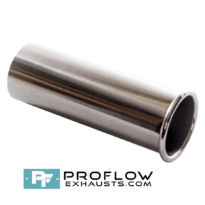 Round Exhaust Tailpipe TX066 Stainless Steel Outward-Rolled - 77mm / 3″ - Proflow
