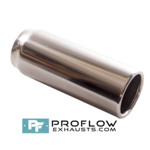 Round Slash Cut Exhaust Tailpipe Stainless Steel - 76mm / 3″ - Proflow TX064