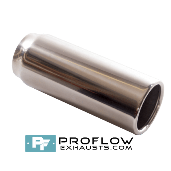 Tx064-logo1 Round Slash Cut Exhaust Tailpipe Stainless Steel - 76mm / 3″ - Proflow TX064