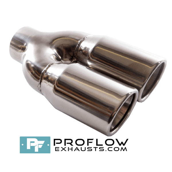 tx001-logo1 Twin Round Slashed Exhaust Tailpipe TX001 Stainless Steel - 76 x 158mm | 3 x 6.25″ - Proflow