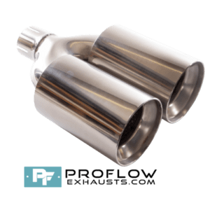 Twin Round Exhaust Tailpipe TX005 Stainless Steel - 76 x 158mm | 3 x 6.25″ - Proflow