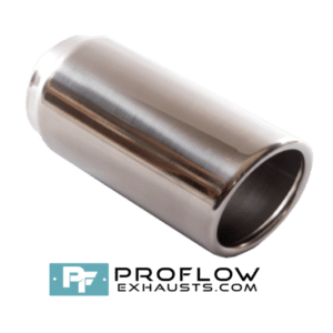 Round Slash Cut Exhaust Tailpipe Stainless Steel - 76mm / 3″ - Proflow TX062
