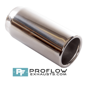 Round Exhaust Tailpipe TX065 Stainless Steel Inward-Rolled - 76mm / 3″ - Proflow