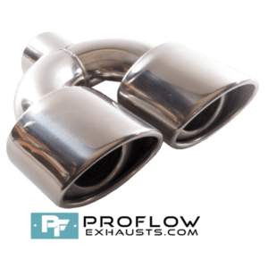 Twin Oval Exhaust Tailpipe TX088 Stainless Steel with Insert - 116 x 84 / 246mm | 4.5 x 3.75″ / 9.75″ - Proflow
