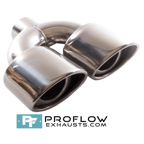 Twin Oval Exhaust Tailpipe TX088 Stainless Steel with Insert - 116 x 84 / 246mm | 4.5 x 3.75″ / 9.75″ - Proflow Twin Oval Exhaust Tailpipe TX088 Stainless Steel with Insert - 116 x 84 / 246mm | 4.5 x 3.75″ / 9.75″ - Proflow