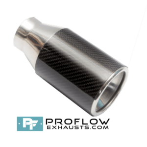 Round Exhaust Tailpipe TX169 Stainless Steel Carbon - 90mm / 3.5″ - Proflow