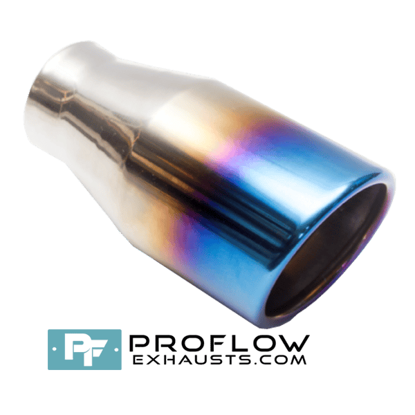 Round Slash Exhaust Tailpipe TX196 Stainless Steel Burnt-Tip- 89mm / 3.5″ - Proflow