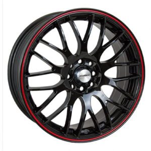 CALIBRE Motion Alloy Wheels - Black & Red Pinstripe