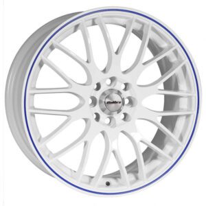 CALIBRE Motion Alloy Wheels - White & Blue Pinstripe