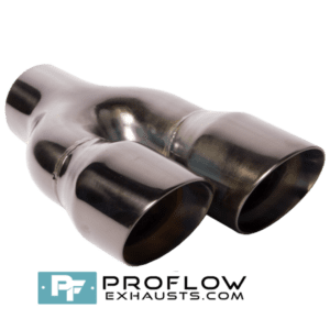 Staggered Twin Round Exhaust Tailpipe TX083 BL/R Stainless Steel Black - 76 x 152mm | 3″ x 6″76 x 152mm | 3″ x 6″ - Proflow