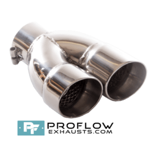 Twin Round Exhaust Tailpipe TX139 Stainless - 70 / 159mm | 2.75″ / 6.25″ - Proflow