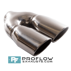 Twin Oval Exhaust Tailpipe TX177 Stainless Steel - 95mm x 68mm / 197mm | 3.75″ x 2.75″ / 7.75″ - Proflow