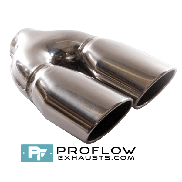 Twin Oval Exhaust Tailpipe TX177 Stainless Steel - 95mm x 68mm / 197mm | 3.75″ x 2.75″ / 7.75″ - Proflow Twin Oval Exhaust Tailpipe TX177 Stainless Steel - 95mm x 68mm / 197mm | 3.75″ x 2.75″ / 7.75″ - Proflow