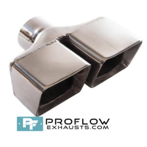 Staggered Square Exhaust Tailpipe L/R Stainless Steel - 125mm x 80mm | 5″ x 3.25″ - Proflow