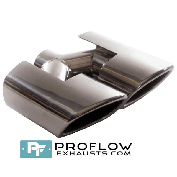 Staggered Twin Square Exhaust Tailpipe TX183 L/R Stainless Steel - 96mm x 78mm /200mm | 3.75″ x 3″ / 8″ - Proflow Staggered Twin Square Exhaust Tailpipe TX183 L/R Stainless Steel - 96mm x 78mm /200mm | 3.75″ x 3″ / 8″ - Proflow