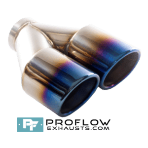Twin Round Exhaust Tailpipe TX200 Stainless Burnt Tips