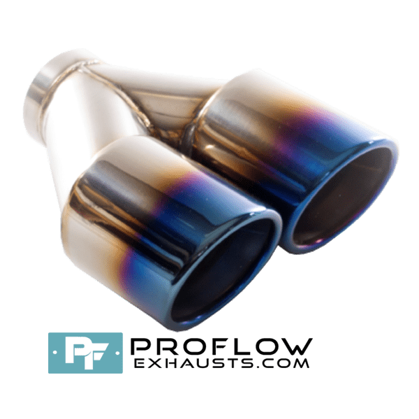 Twin Round Exhaust Tailpipe TX200 Stainless Burnt Tips Twin Round Exhaust Tailpipe TX200 Stainless Burnt Tips