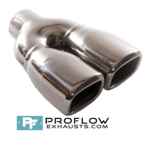 Twin Square Exhaust Tailpipe TX046 Stainless - 79 / 165mm | 3″ / 6.5″ - Proflow