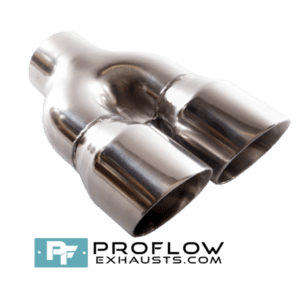 Twin Round Exhaust Tailpipe TX081 Stainless - 76 / 160mm | 3″ / 6.25″ - Proflow