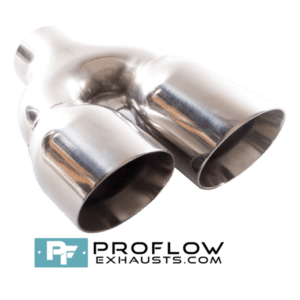 Staggered Twin Round Exhaust Tailpipe TX026 L/R Stainless Steel