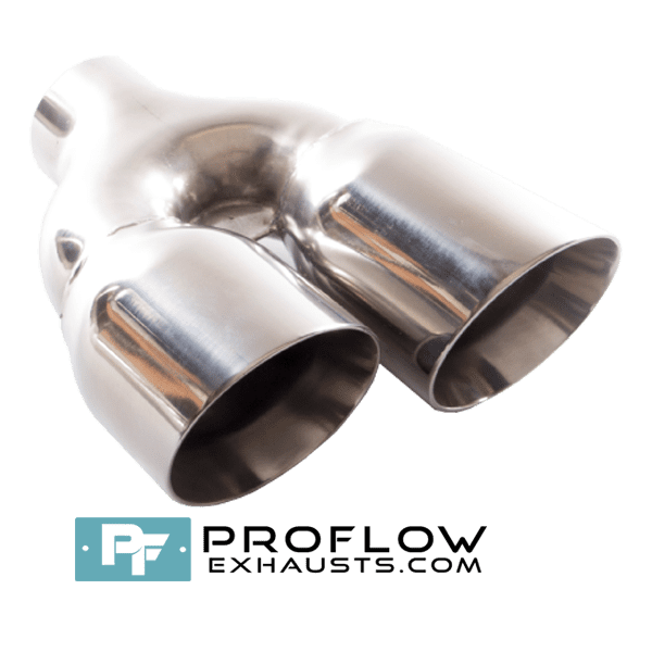 Staggered Twin Round Exhaust Tailpipe TX026 L/R Stainless Steel Staggered Twin Round Exhaust Tailpipe TX026 L/R Stainless Steel