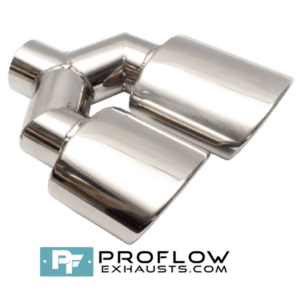 Staggered Twin Oval Exhaust Tailpipe TX101 L/R Stainless Steel