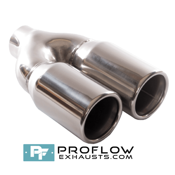 Staggered Twin Round Exhaust Tailpipe TX106-5 L/R Stainless Steel Staggered Twin Round Exhaust Tailpipe TX106-5 L/R Stainless Steel
