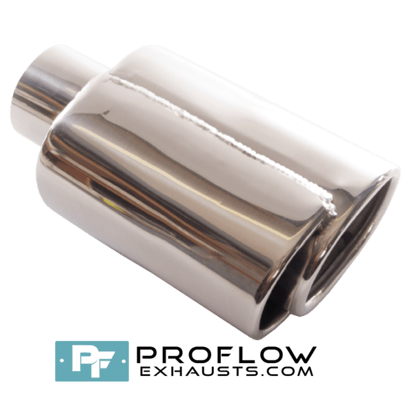 Staggered Square Exhaust Tailpipe TX122 L/R Stainless Steel - 125mm x 80mm | 5″ x 3.25″ - Proflow Staggered Square Exhaust Tailpipe TX122 L/R Stainless Steel - 125mm x 80mm | 5″ x 3.25″ - Proflow
