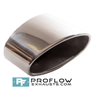 Staggered Oval Exhaust Tailpipe TX124 L/R Stainless Steel - 150mm x 80mm | 6″ x 3.25″ - Proflow