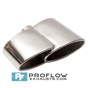Staggered Twin Oval Exhaust Tailpipe TX126 L/R Stainless Steel - Proflow