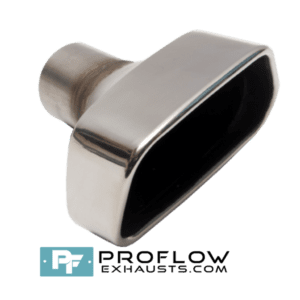 Staggered Square Exhaust Tailpipe TX122 L/R Stainless Steel - 125mm x 80mm | 5″ x 3.25″ - Proflow