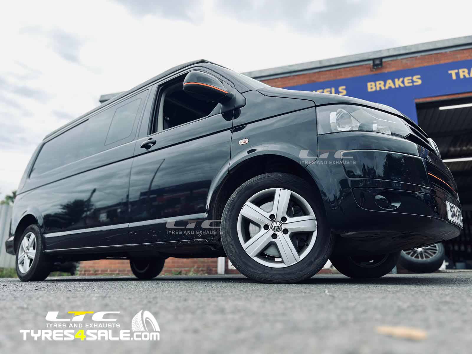 VW T5 T5.1 Calibre Altus Alloy Wheels 20″ Gloss Black and a set of premium Economy Tyres