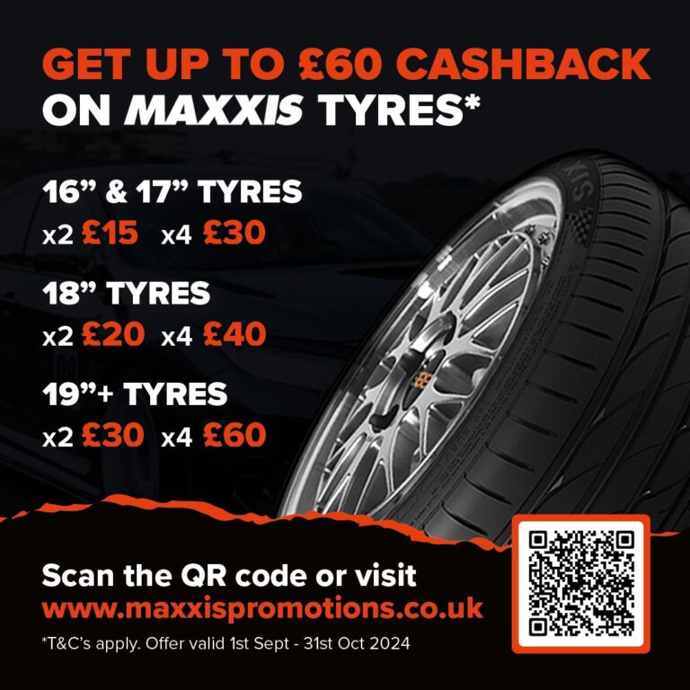 Earn up to £60 cashback on the purchase of two or more Maxxis tyres at LTC Tyres and Exhausts during September and October!