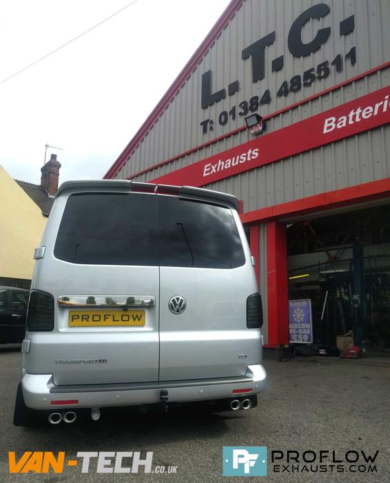 69984048_2741661249178837_2441451327365054464_n VW T5 T5.1 Transporter Stainless Steel Custom Exhaust System Twin Tailpipes