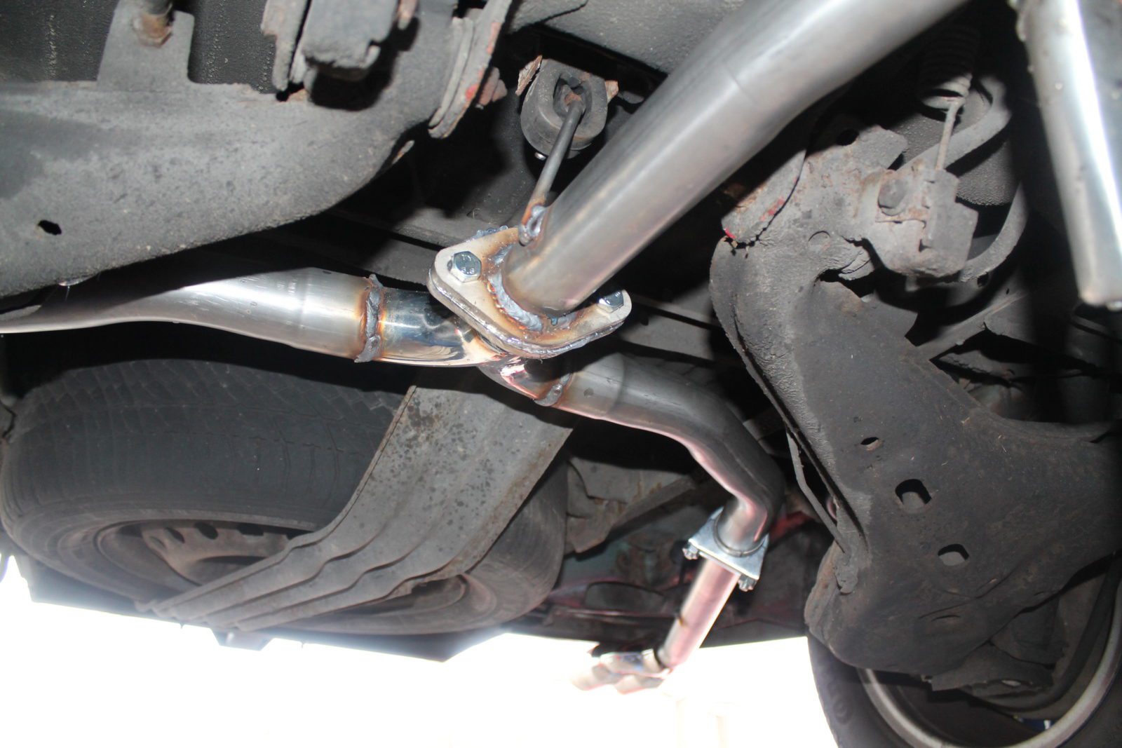 IMG_6979 VW T5 T5.1 Transporter Stainless Steel Custom Exhaust Back Box Dual Twin Tailpipe