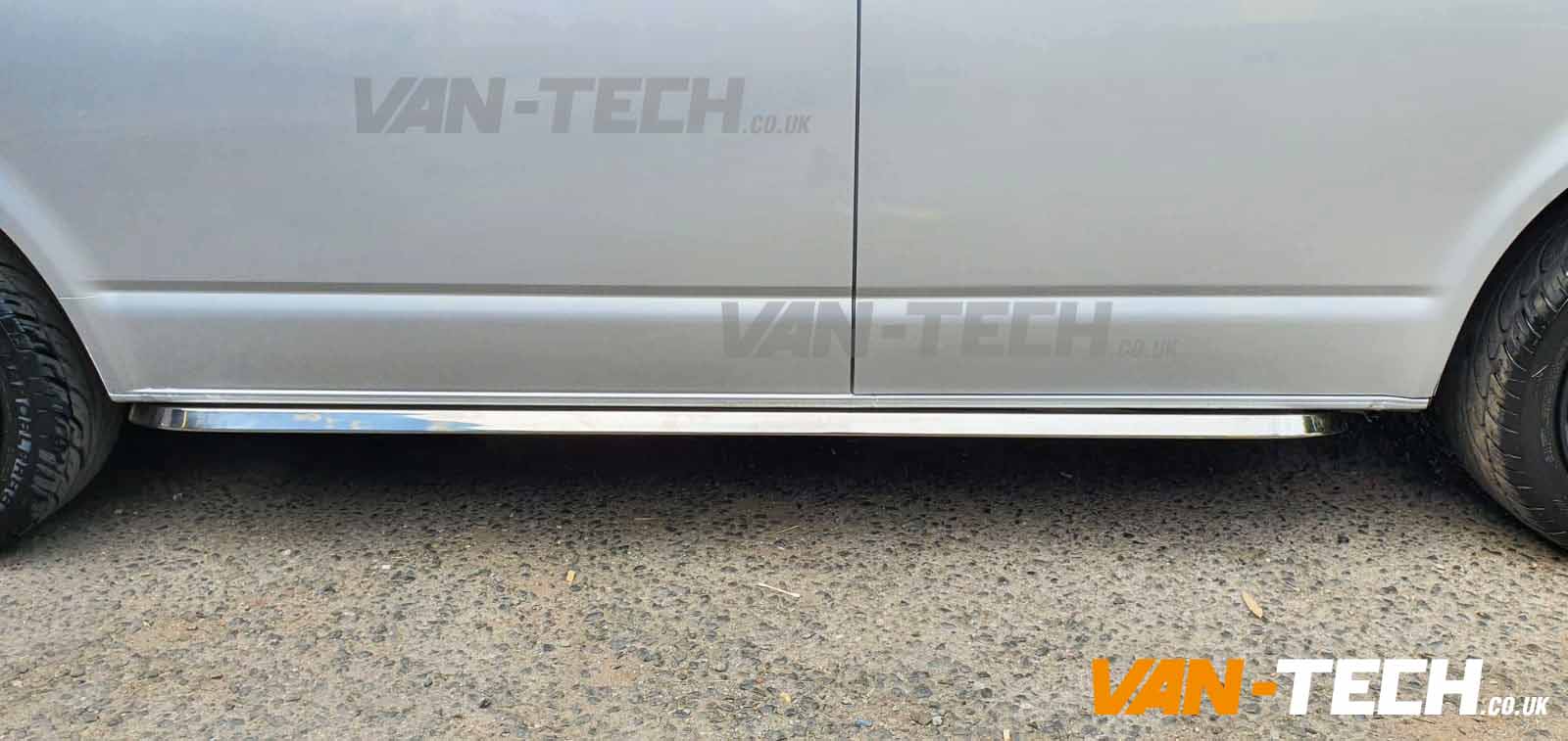 VW-T5-T5.1-T6-Sportline-Side-Bars-Angular-Stainless-Steel-1 VW T5 T5.1 Sportline Side Bars Angular Stainless Steel SWB