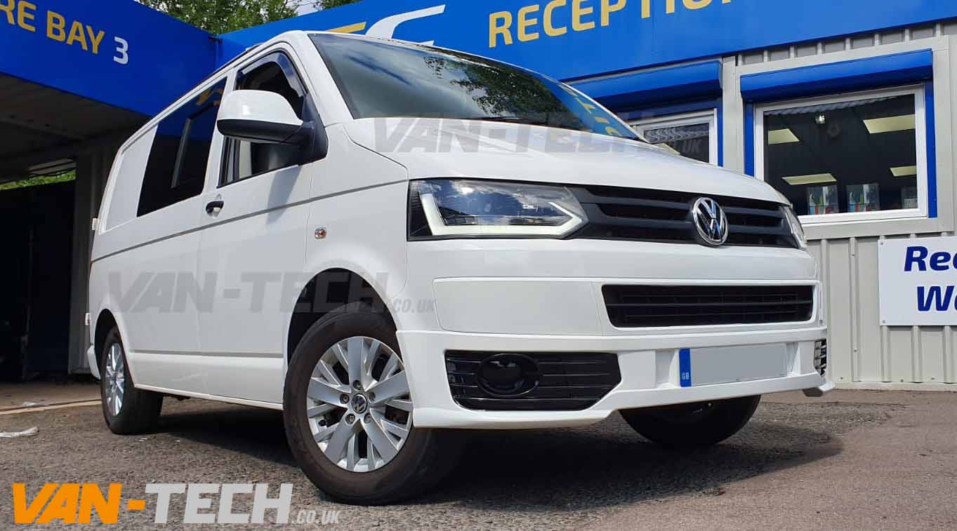 VW-T5.1-Transporter-Upgrade-Parts-and-AccessoriesFront-Bumper-Rear-Bumper-Sportline-Front-Lower-Bumper-Blanking-Inserts-and-a-set-of-new-style-Light-Bar-Headlights-with-Dynamic-Idica-3 VW Transporter T5.1 Light Bar Headlights Dynamic Indicators 2010-2015